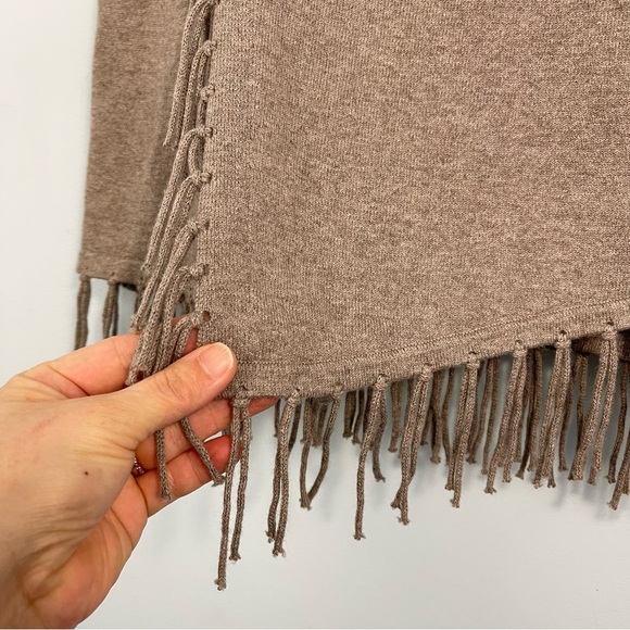 Carlisle PER SE Cotton Cashmere Blend Fringed Faux Wrap Skirt Size M - Picture 5 of 11